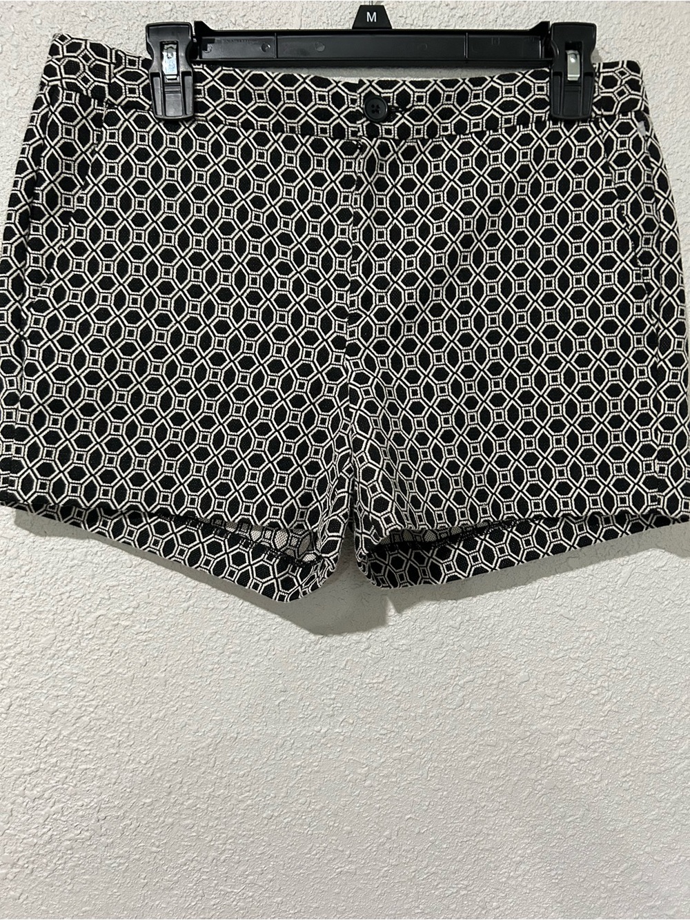 Banana Republic Black and White Geometric Print Bermuda Shorts